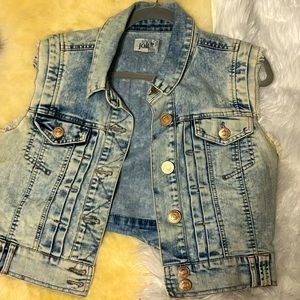 Vintage acid wash Denim vest